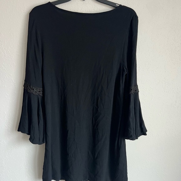 Entro Black Bell Sleeve Dress Women S Boho Coquette Flowing Whimisigoth Moody - Picture 5 of 5